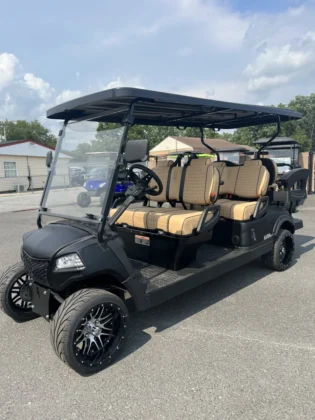 2024 Honor LSV G1 Matte Black 4+2 with Tan upholstery and deep-dish wheels