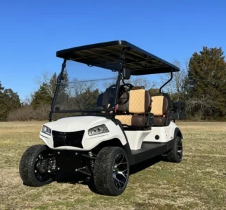 2025 Honor LSV G1 Pearl White 4+2 with Black Machined wheels and two-tone seating