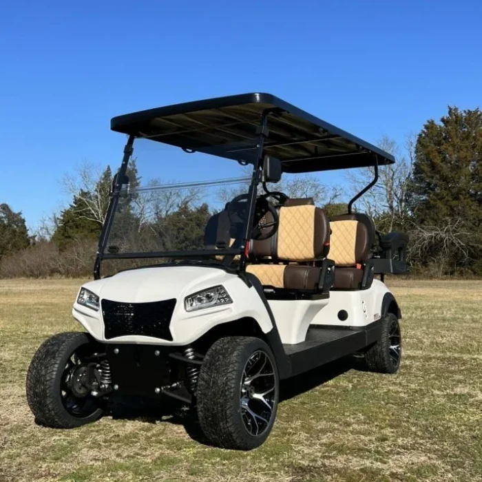 2025 Honor LSV G1 Pearl White 4+2 with Black Machined wheels and two-tone seating