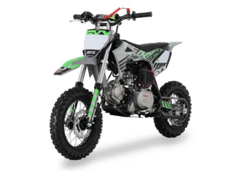 Ice Bear PAD90-V2 90cc Dirt Bike, Semi-Automatic 4-Speed Transmission, 4-Stroke, Air-Cooled Engine, Electric & Kick Start System, Disc Brakes, 27″ Seat Height