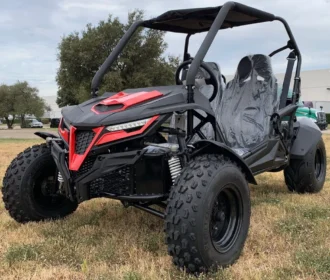 Trailmaster Cheetah 200E Off-Road UTV/Go-Kart, Fuel Injected, Upgraded Rear End Suspension, Automatic CVT with Reverse, Electric Start