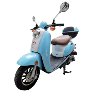 TrailMaster Milano 50N Stylish Scooter, Electric & Kick Start, LED Headlight, Upgraded Chrome Hardware