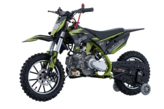 Trailmaster TM06 60cc Kids Dirt Bike, 4-Stroke, Removable Training Wheels, Chain Guard, Automatic, Electric Start Only, 22.05″ Seat Height