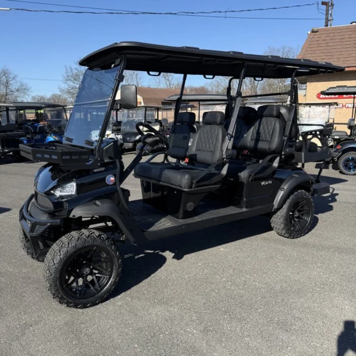 2025 VCarts Limo Black Metallic 186Ah lithium six-passenger LSV