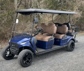 2025 MadJax X6 Admiral Blue Metallic lithium LSV with Ranch Brown upholstery