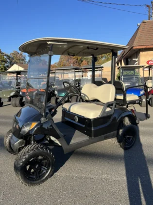2017 Yamaha Drive2 48V custom lifted electric golf cart in Black Metallic