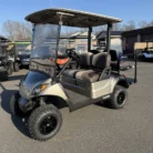 2018 Yamaha Drive2 48V custom lifted electric golf cart with Pewter and Black Fade