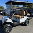 2017 Yamaha Drive2 48V custom lifted electric golf cart in Pearl White Metallic