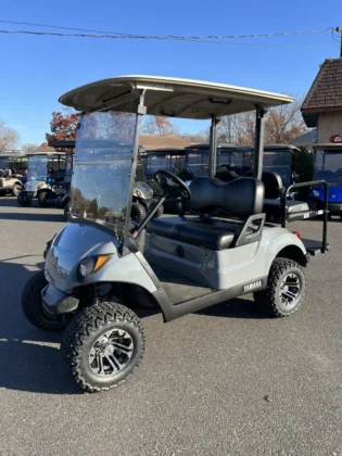 2018 Yamaha Drive2 48V custom lifted electric golf cart in Slate Gray