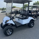 2017 Yamaha Drive2 48V lifted electric golf cart in Glacier White with 3-inch lift