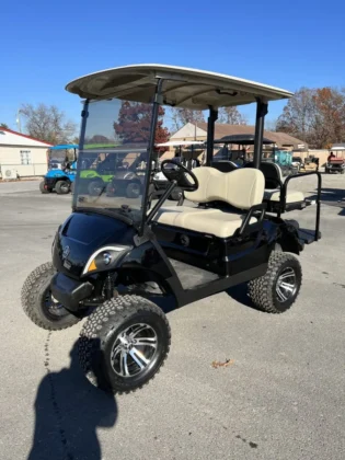 2017 Yamaha Drive2 48 volt electric custom golf cart, 6″ lift, Black Metallic For Sale