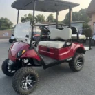 2018 Yamaha Drive2 electric golf cart in Garnet Burgundy with 6-inch lift