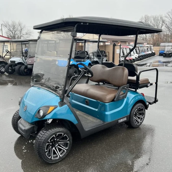 2017 Yamaha Drive2 48V custom electric golf cart in Teal Metallic