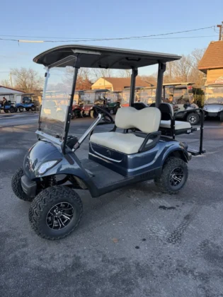 2016 Yamaha Drive 48V custom lifted electric golf cart in Dust Blue Metallic