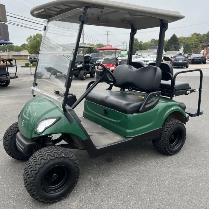 YD3EMGRBLK-001-IMG_9271.webp 2007 Yamaha Drive 48V lifted electric golf cart in Emerald Green with 3-inch lift