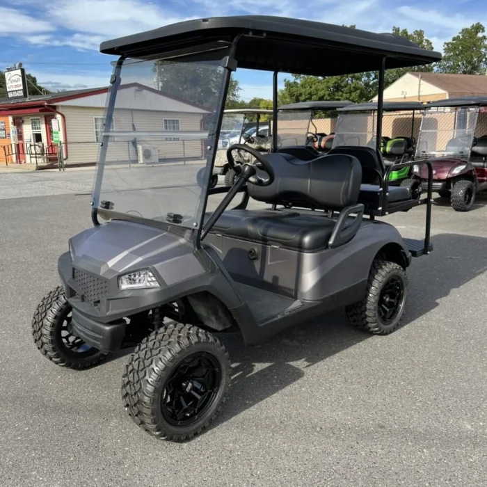 YD3HVCMGBLKER-001-IMG_2664-scaled-1.webp 2016 Yamaha Drive HAVOC lifted electric golf cart in Matte Gray