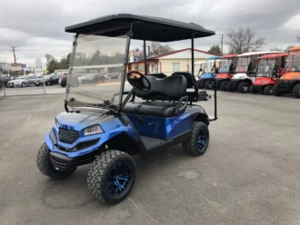 2016 Yamaha Drive HAVOC Street lifted electric golf cart with Blue and Black Fade