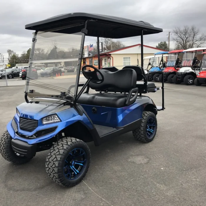 YD3HVCSTBLFAER-001-IMG_5144-scaled-1.webp 2016 Yamaha Drive HAVOC Street lifted electric golf cart with Blue and Black Fade