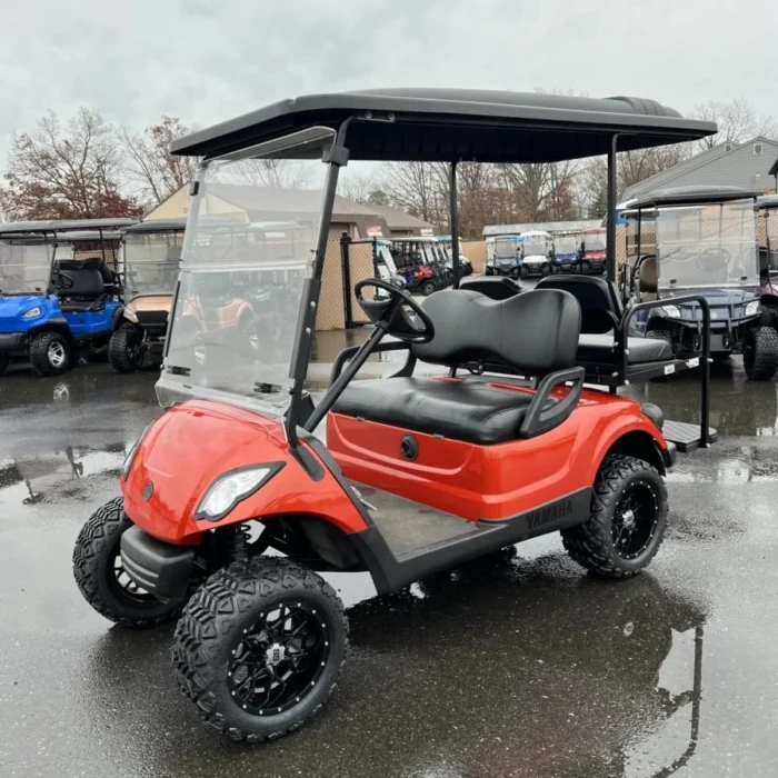 YD3INFORBLKER-001-IMG_3403-scaled-1.webp 2016 Yamaha Drive lifted electric golf cart in Inferno Burnt Orange Metallic