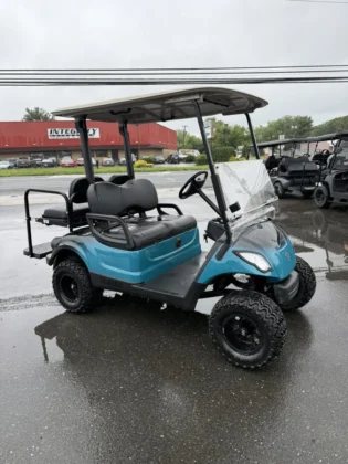 2016 Yamaha Drive 48V custom lifted electric golf cart with Teal and Black Metallic Fade