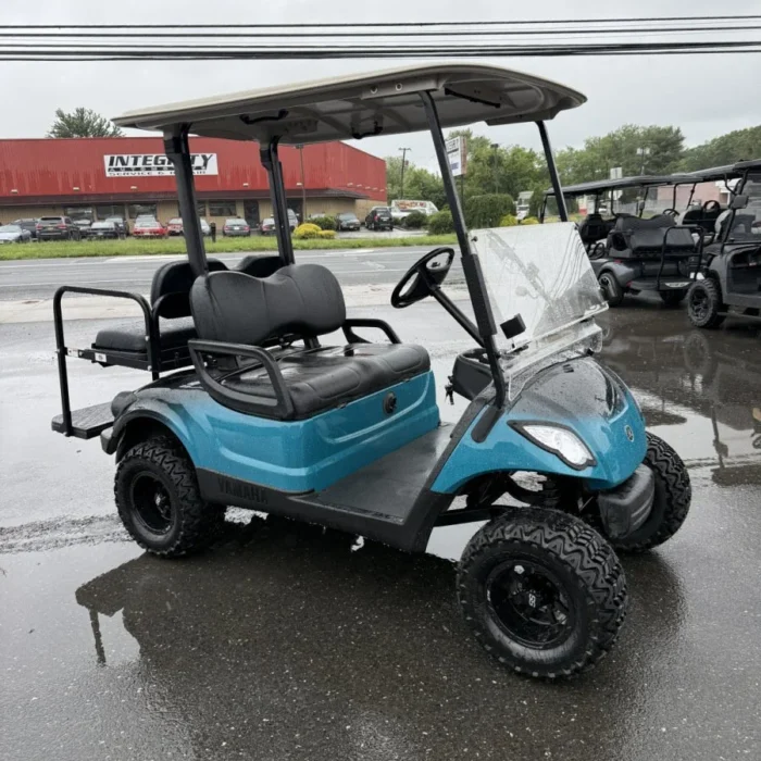 YD3TLBLFABLK-001-IMG_0700.webp 2016 Yamaha Drive 48V custom lifted electric golf cart with Teal and Black Metallic Fade