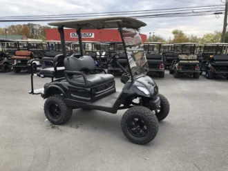 2016 Yamaha Drive Black Metallic electric golf cart with 6-inch lift