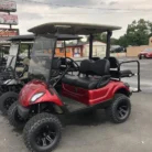 2016 Yamaha Drive Candy Red Pearl electric golf cart with 6-inch lift