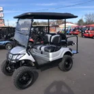 2016 Yamaha Drive Silver Metallic electric golf cart with 6-inch lift