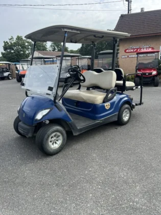 2016 Yamaha Drive Tanzanite Blue gas golf cart with four seats