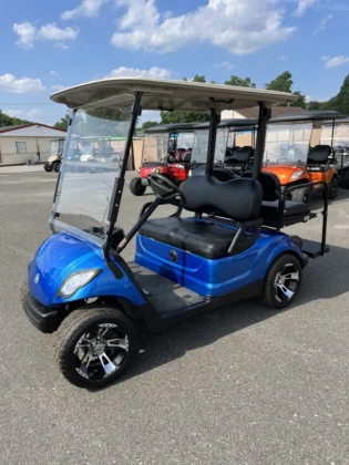 2016 Yamaha Drive 48V custom electric golf cart in Electric Blue Metallic