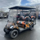 2016 Yamaha Drive 48V custom electric golf cart with Orange and Black airbrush finish